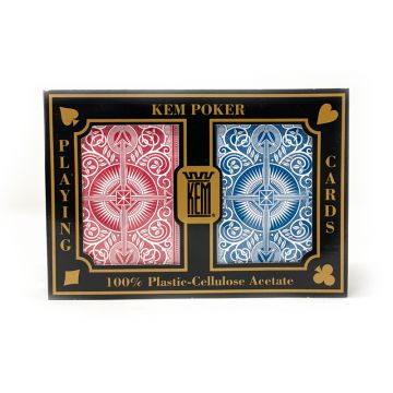 Kem Arrow Playing Cards: Poker Size Red & Blue Regular Index 2-Deck Set