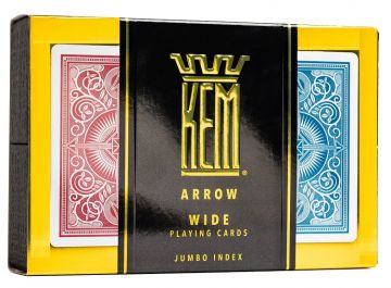 Kem Arrow Playing Cards: Poker Size, Red & Blue, Super Index, 2-Deck Set