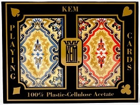 jeux de cartes de poker Kem en plastique, index régulier, pack de deux