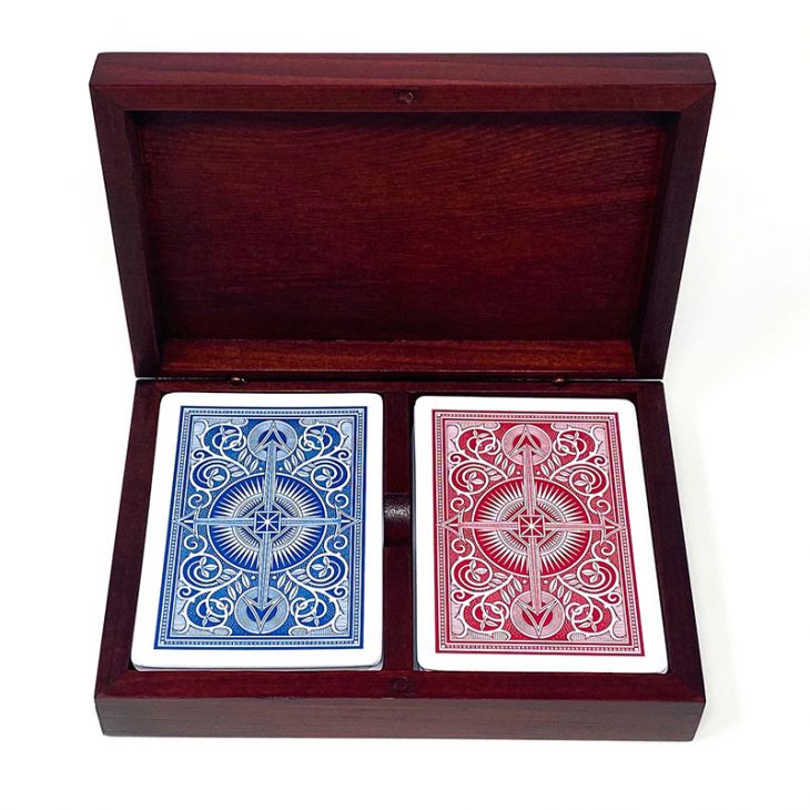 Mahogany Card Box with 2 Deck Set main image